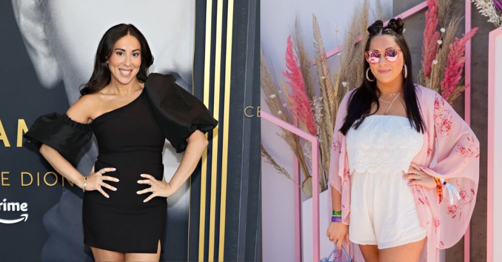 Claudia Oshry after losing 70 pounds through Ozempic and lifestyle changes between 2022 and 2023.